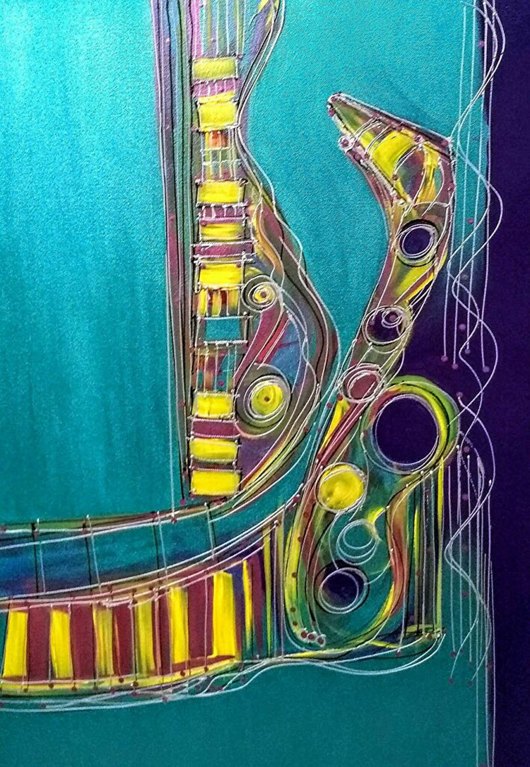 Smooth Jazz Composition - Acrylic and Cerne Relief Outliner - Canvas - 36 x 24 Smooth Jazz Composition - Acrylic and Cerne Relief Outliner - Canvas - 36 x 24